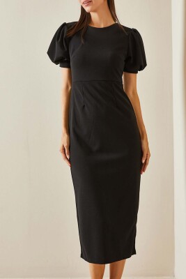 Siyah Sırt Detaylı Basic Elbise 5YXK6-48771-02 - XHAN