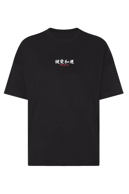 Siyah Sırtı Baskılı Oversize Tişört 2YXE2-45945-02 - 1