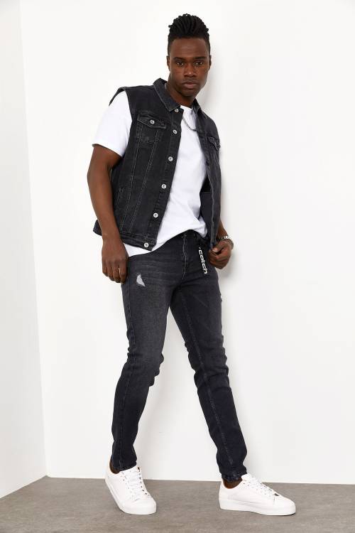 Siyah Slim Fit Jeans 1YXE5-44985-02 - 1