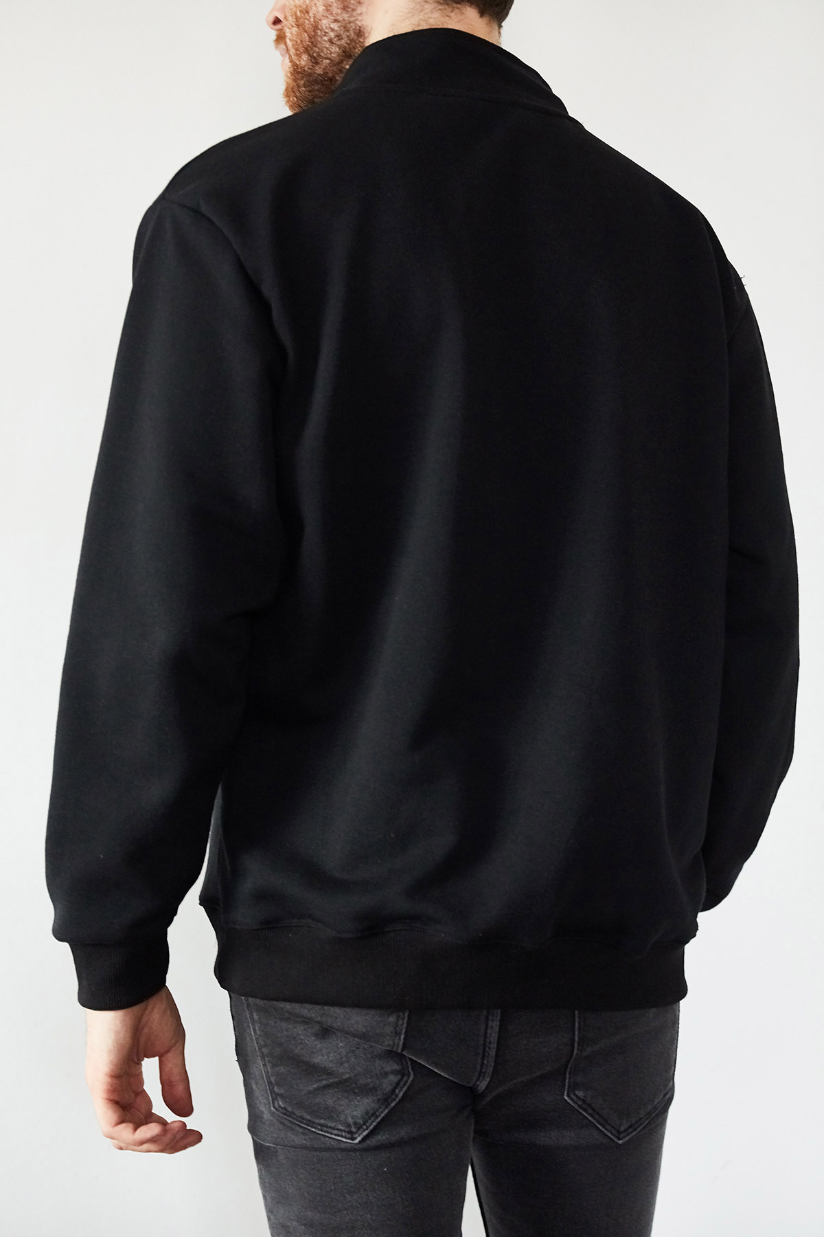 Siyah Yakası Fermuarlı Sweatshirt 1KXE8-44172-02 - 3