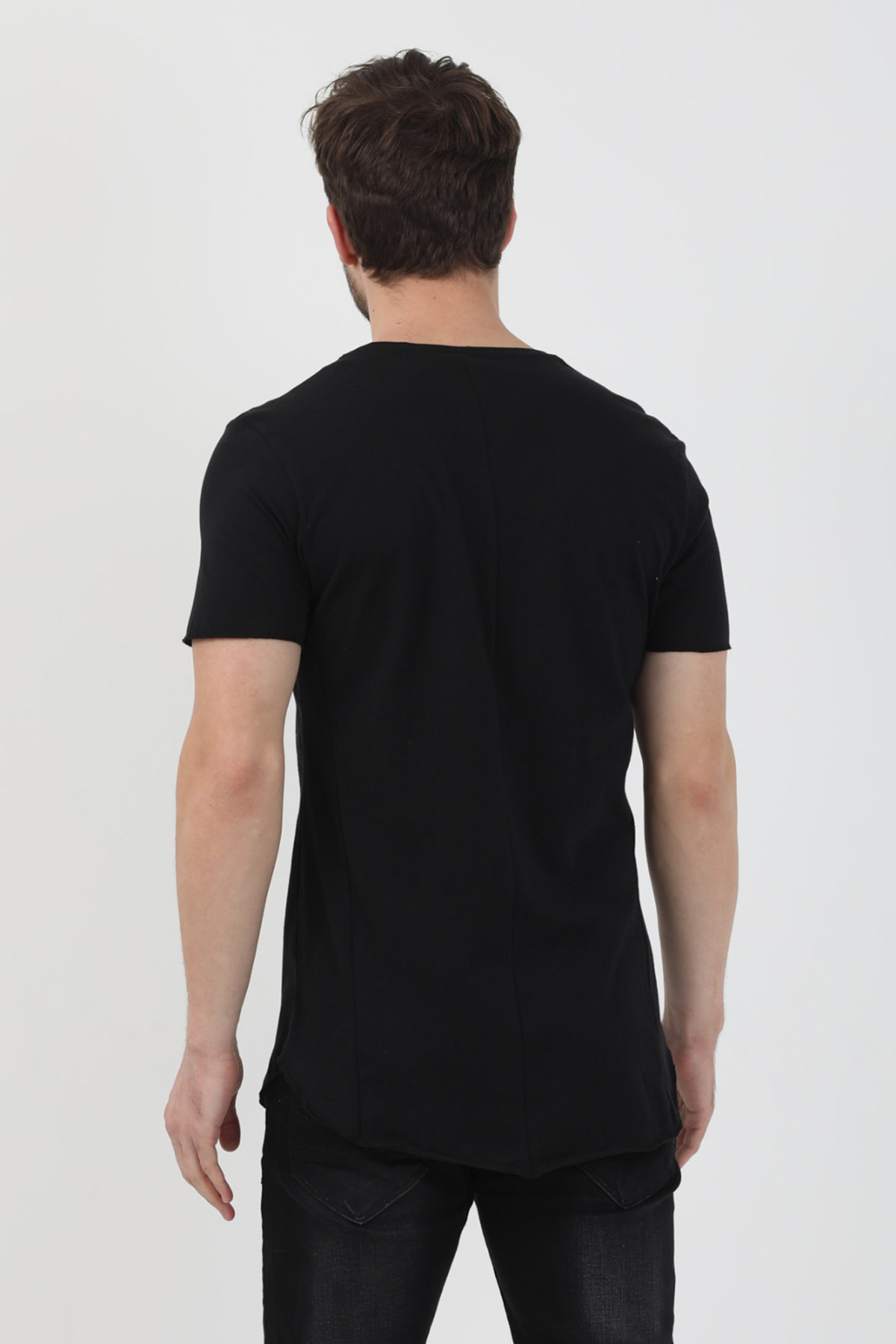 Siyah Yanı Baskılı Tişört 1KXE1-44621-02 - 5