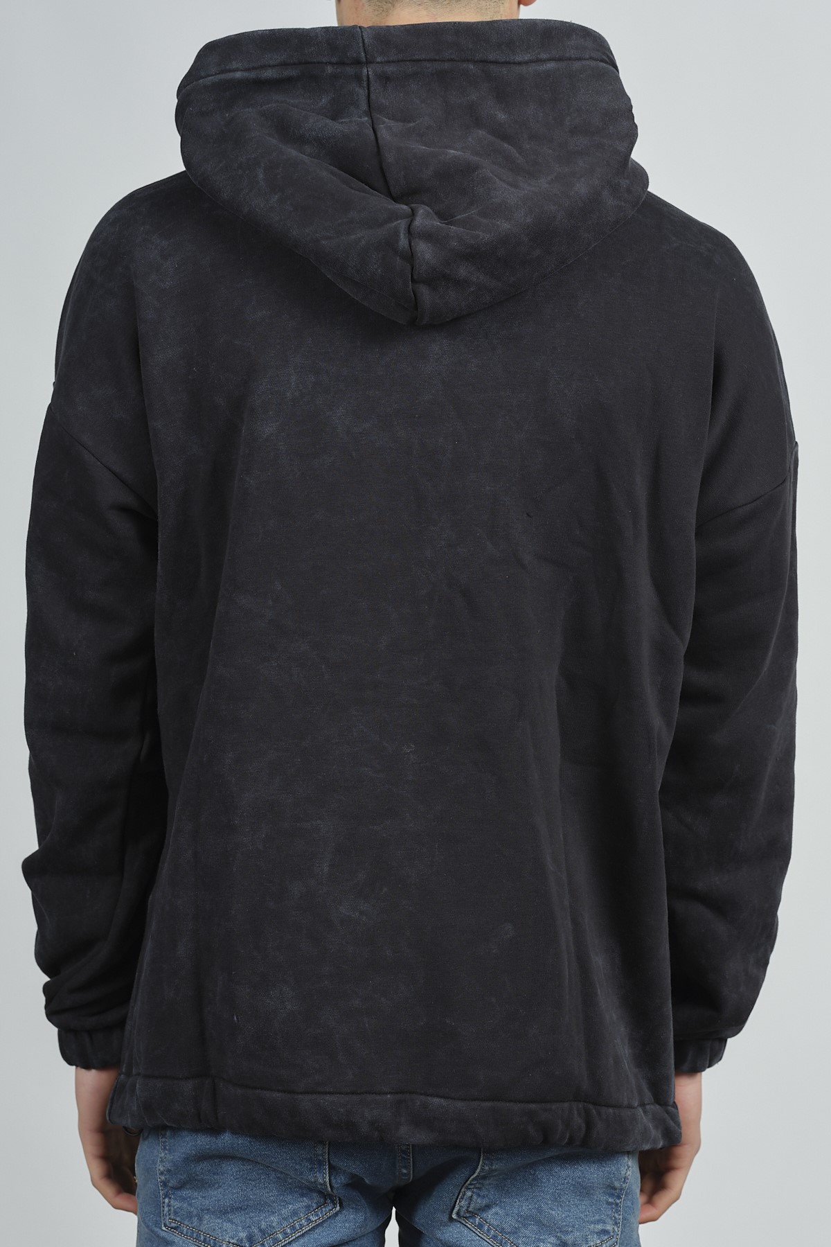 Siyah Yıkamalı Baskılı Sweatshirt 1KXE8-44282-02 - 3