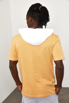 Soft Sarı Kapüşonlu Önü Cepli Tişört 1YXE8-44965-63 - 8