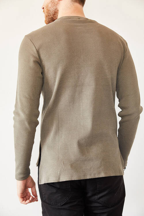 Vizon Arkası Uzun Basic Sweatshirt 0YXE8-44042-29 - 2
