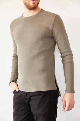 Vizon Arkası Uzun Basic Sweatshirt 0YXE8-44042-29 - 1