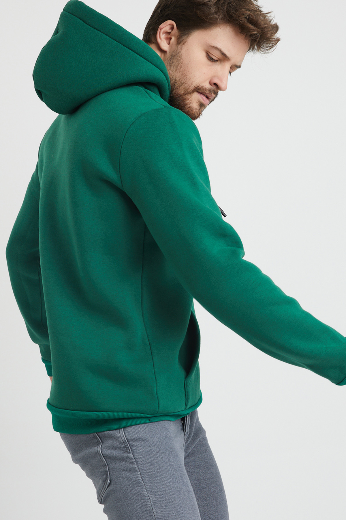 Yeşil Baskılı Sweatshirt 1KXE8-44365-08 - 3