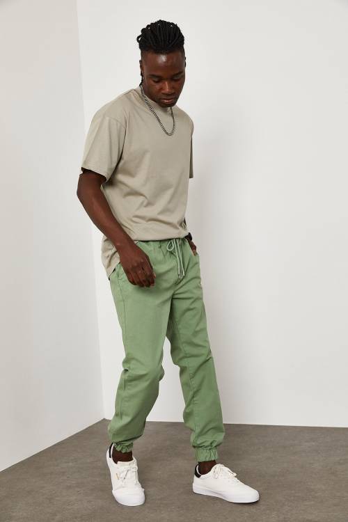 Yeşil Beli&Paçası Lastikli Pantolon 1YXE5-45104-08 - 2