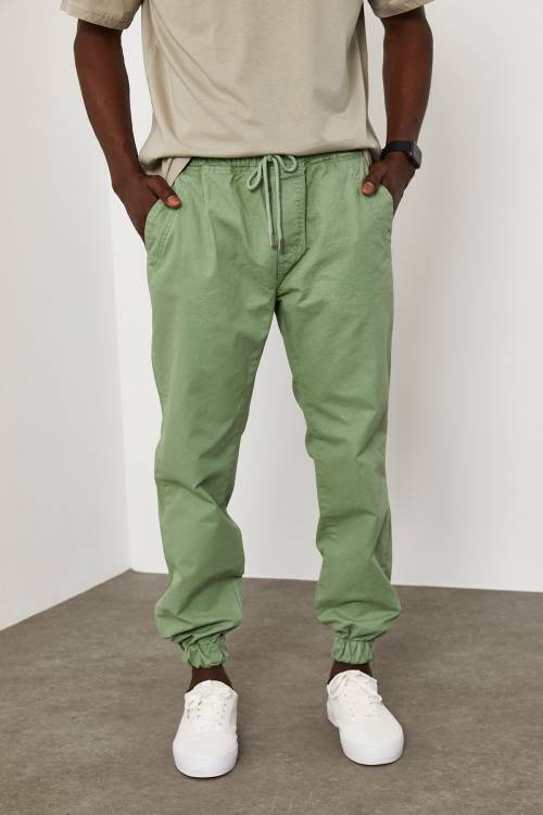 Yeşil Beli&Paçası Lastikli Pantolon 1YXE5-45104-08 - 3