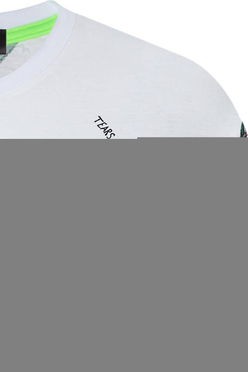 Yeşil & Beyaz Timsah Baskılı Oversize Tişört 2YXE2-45941-01 - 2