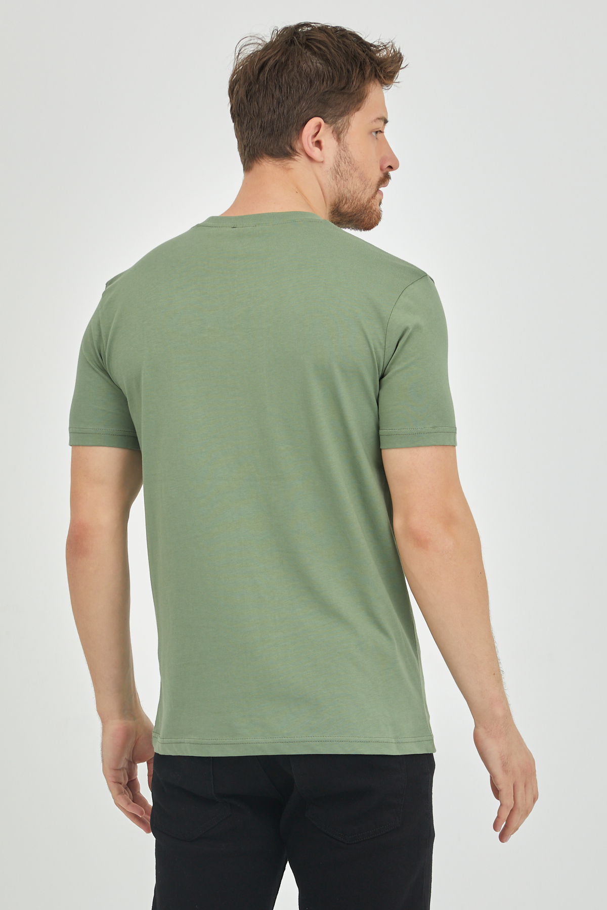 Yeşil Kabartma Baskılı Tişört 1KXE1-44622-08 - 5