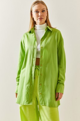 Yeşil Oversize Basic Gömlek 2YXK2-46510-08 - 2