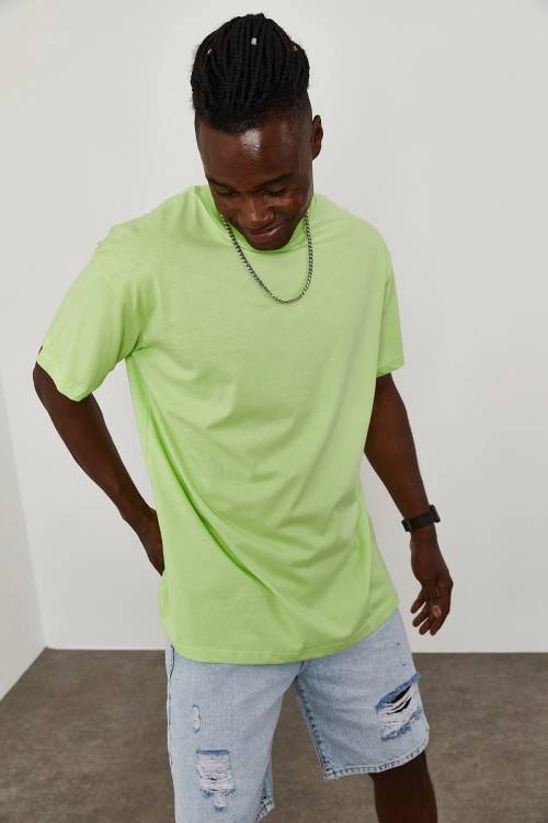 Yeşil Oversize Tişört 1KXE1-44667-08 - 3