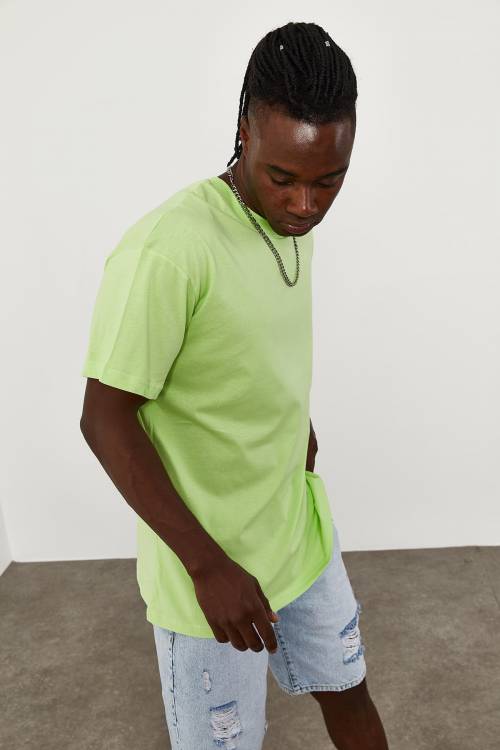Yeşil Oversize Tişört 1KXE1-44667-08 - 6