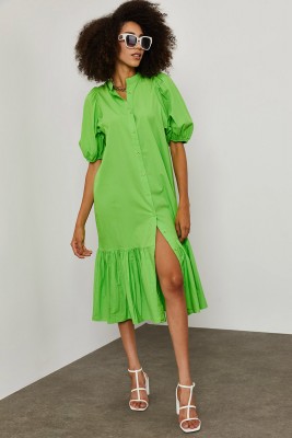 Yeşil Poplin MidiBoy Elbise 1YXK6-45253-08 - 5