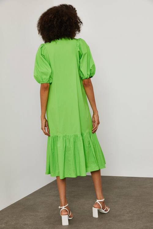Yeşil Poplin MidiBoy Elbise 1YXK6-45253-08 - 8