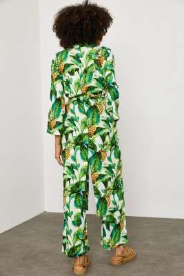Yeşil Tropik Desen Kimono Takım 1YXK2-45151-08 - 8