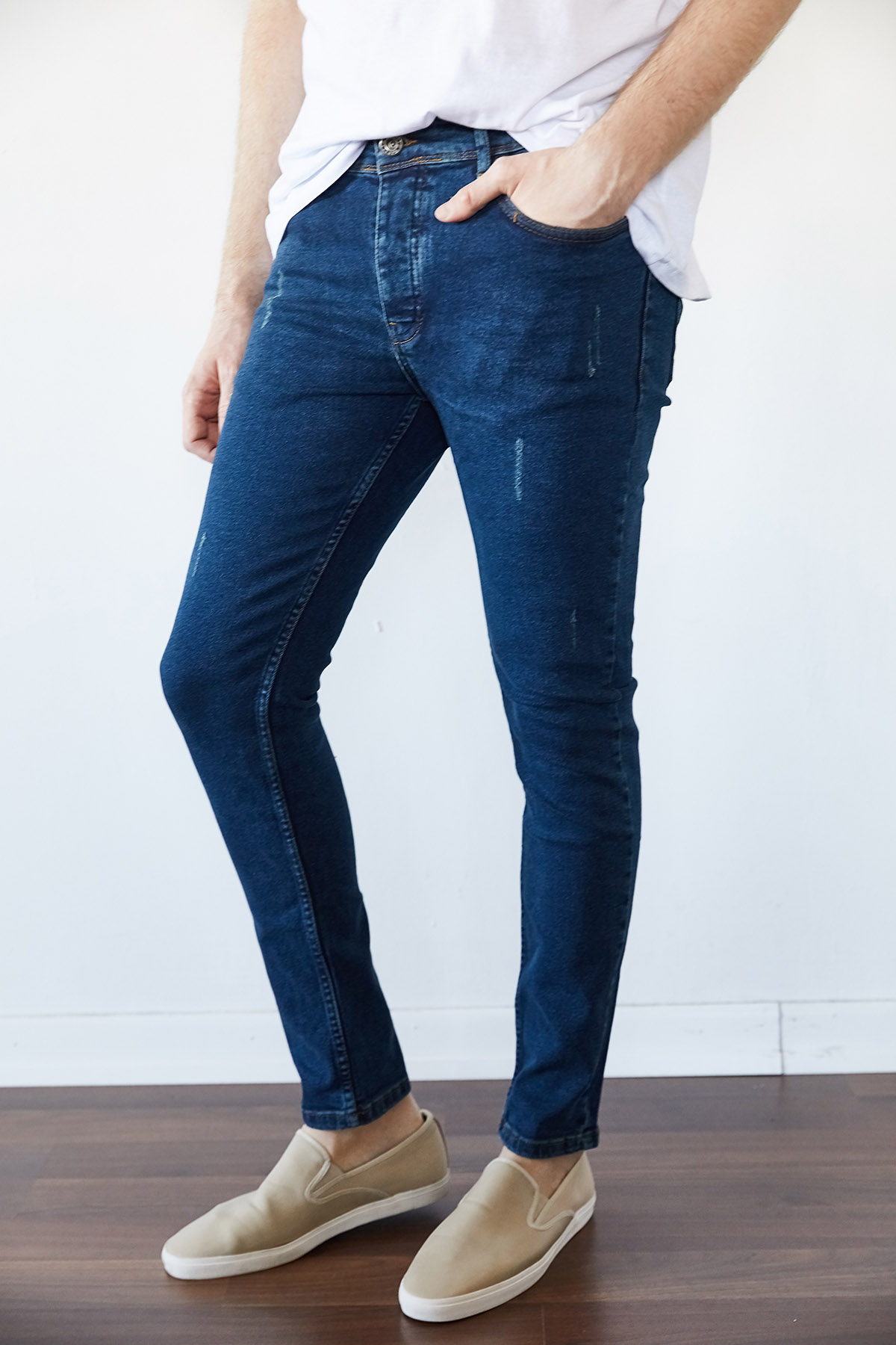 Yıkamalı Lacivert Slim Fit Jean Pantolon 1KXE5-44256-48 