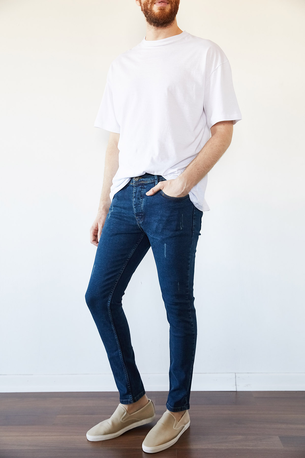 Yıkamalı Lacivert Slim Fit Jean Pantolon 1KXE5-44256-48 - 4