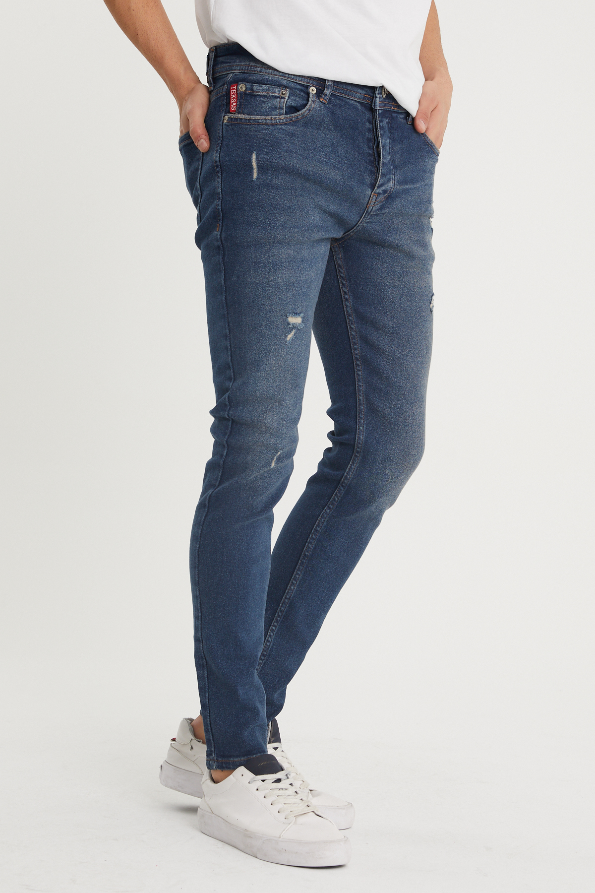 Yıkamalı Lacivert Slim Fit Jean Pantolon 1KXE5-44352-48 - 2