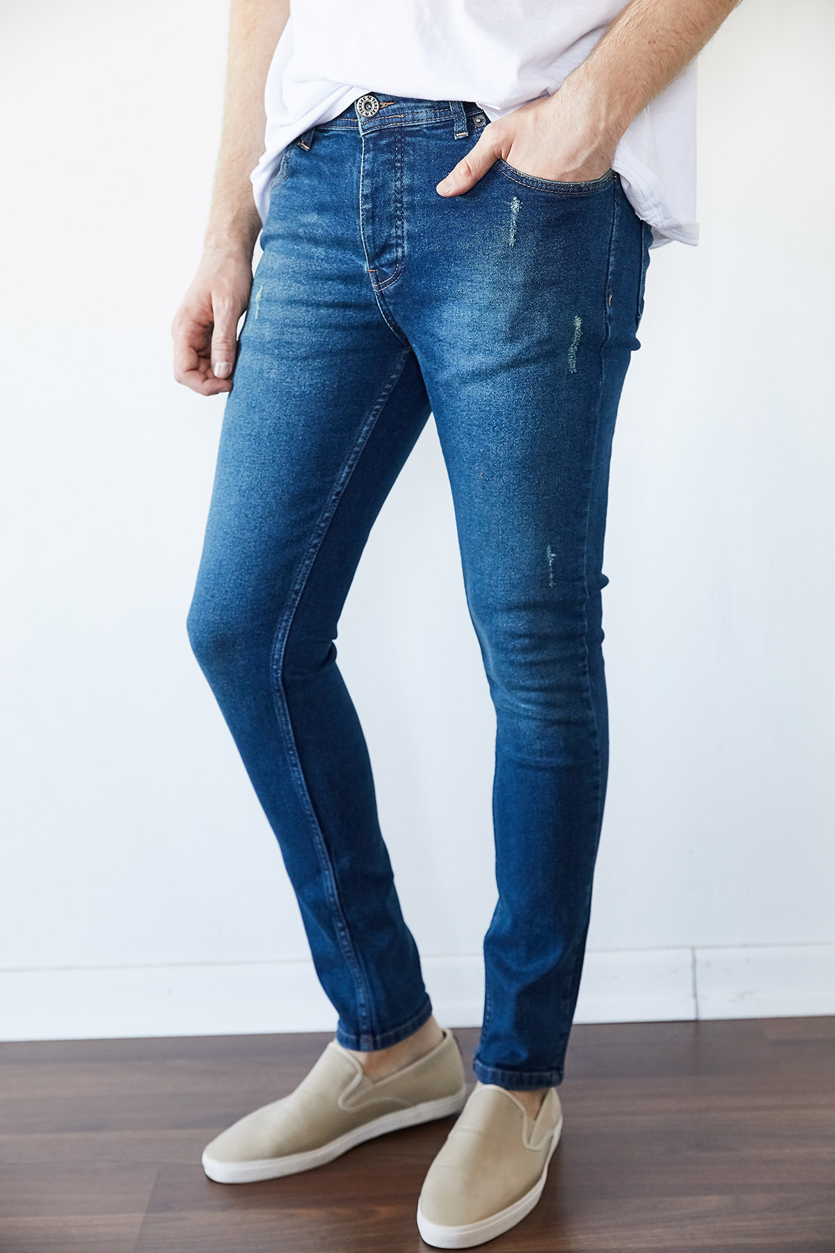 Yıkamalı Mavi Slim Fit Jean Pantolon 1KXE5-44256-49 - 1