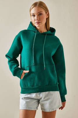 Zümrüt Yeşili Kanguru Cepli Kapüşonlü Sweatshirt 4KXK8-47607-44 - 4